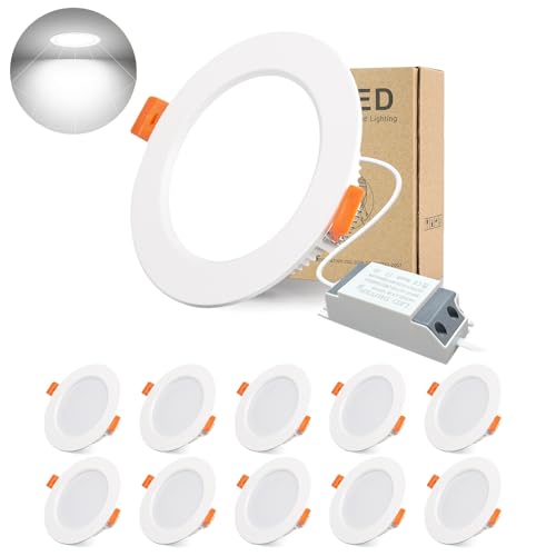 Set 10 spoturi LED incastrate BAGZY, 5W/500lm, lumina rece 6000K si IP44