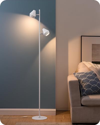 Lampa de podea dimabila cu 2 lumini independente EDISHINE, 3000K, alba