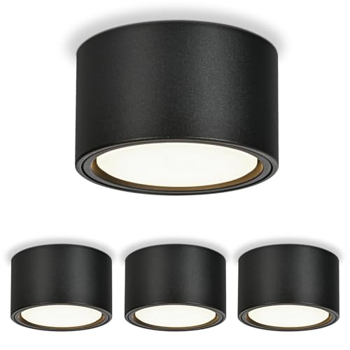 Spot LED aplicat GX53 6W 4000K 550lm negru mat KYOTECH, 4 buc