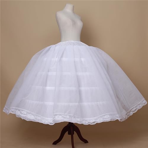 Fusta jupon YULUOSHA alba cu 6 inele si 2 straturi tulle pentru rochii