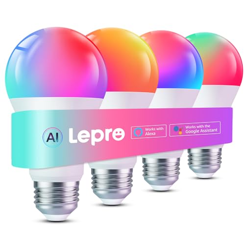 Bec smart E27 B2 AI 10W 1100lm 4-pack + Lepro + WiFi/Bluetooth, Music Sync