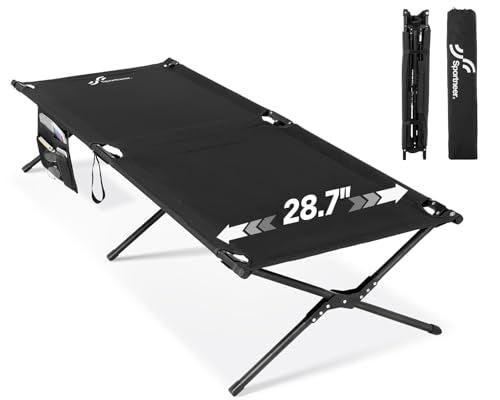 Pat pliant Sportneer 199x73 cm, XXL, pentru camping, drumetii sau oaspeti, exterior si interior