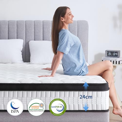 Saltea ortopedica Slily 160x200 cm, 24cm grosime, fermitate medie H3-H4 7 zone cu spuma confort