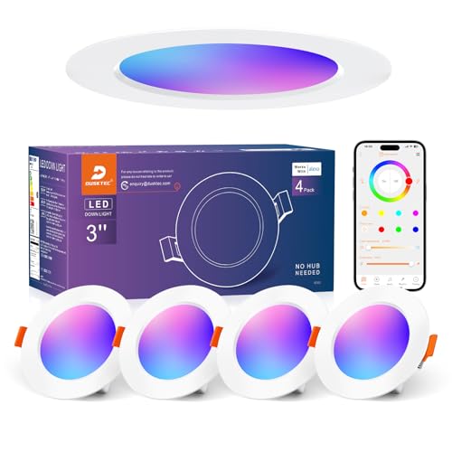 Spot LED incastrat RGB 7W DUSKTEC + Alexa, 2700K-6000K, dimabil