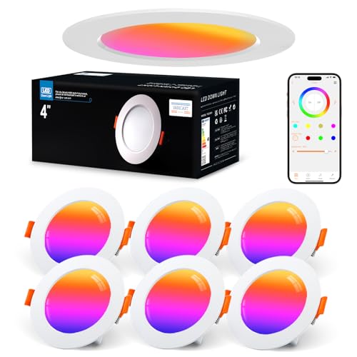 Spoturi LED incastrate smart 10W RGB Bluetooth, set 6 buc, Alexa, 2700K