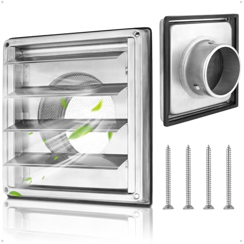 Grila aerisire Ø100mm 4 inch cu supapa sens 304 inox, anti-insecte