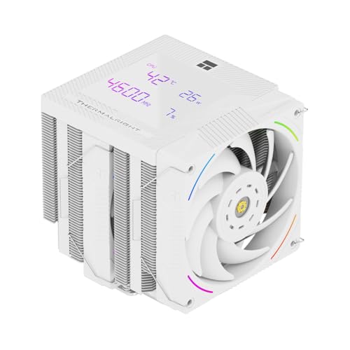 Cooler Procesor Thermalright Phantom Spirit 120 Digital SNOW, 7 conducte de caldura, dual PWM 120mm, ecran digital pe capac, pentru AM4/AM5/Intel LGA1700