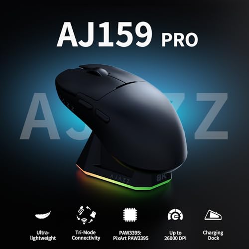 AJAZZ AJ159PRO Wireless Gaming Mouse with RGB Charging Dock