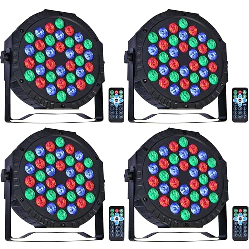 Proiectoare Disco Led DJ DMX512 36 LED set 4 buc + telecomanda, 4 moduri lumina