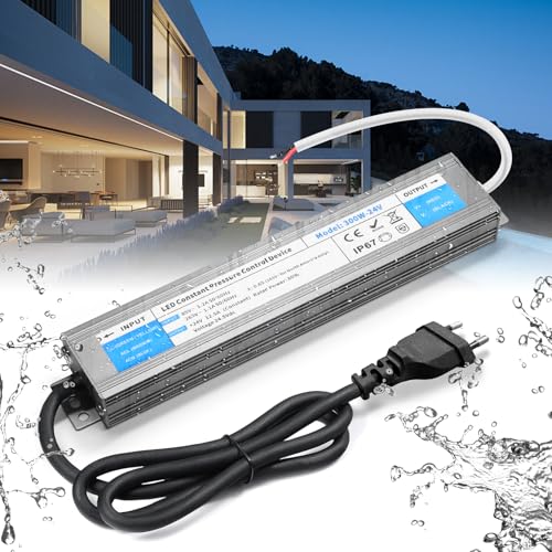 Transformator LED 220V-24V 300W IP67 cu plug - BRIMETI, driver LED 12.5A