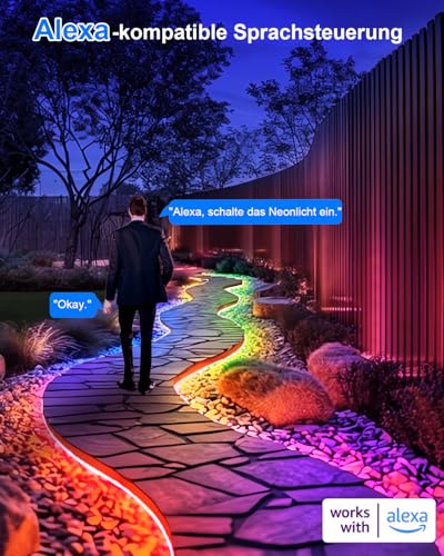 Banda LED Neon RGBIC 10m Smart control din app si telecomanda