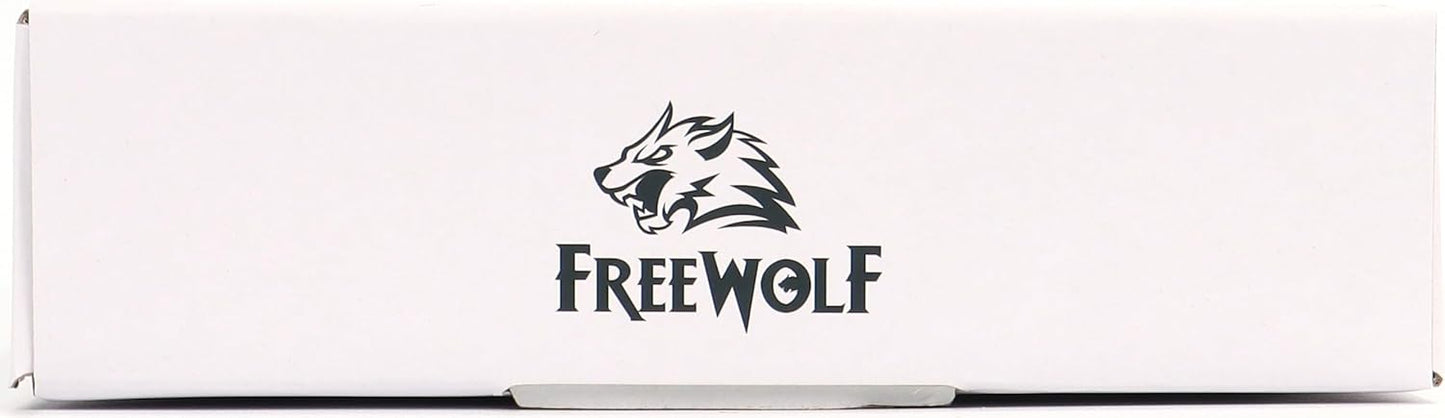 FREEWOLF K8 Wireless Hot Swap Mechanical Gaming Keyboard, Wired RGB Rainbow Backlit Keyboard Red Switch, Bluetooth 5.0/2.4Ghz/USB- C Tri Mode with 4000mAH Battery, US Layout for Mac/Win - Blue/White