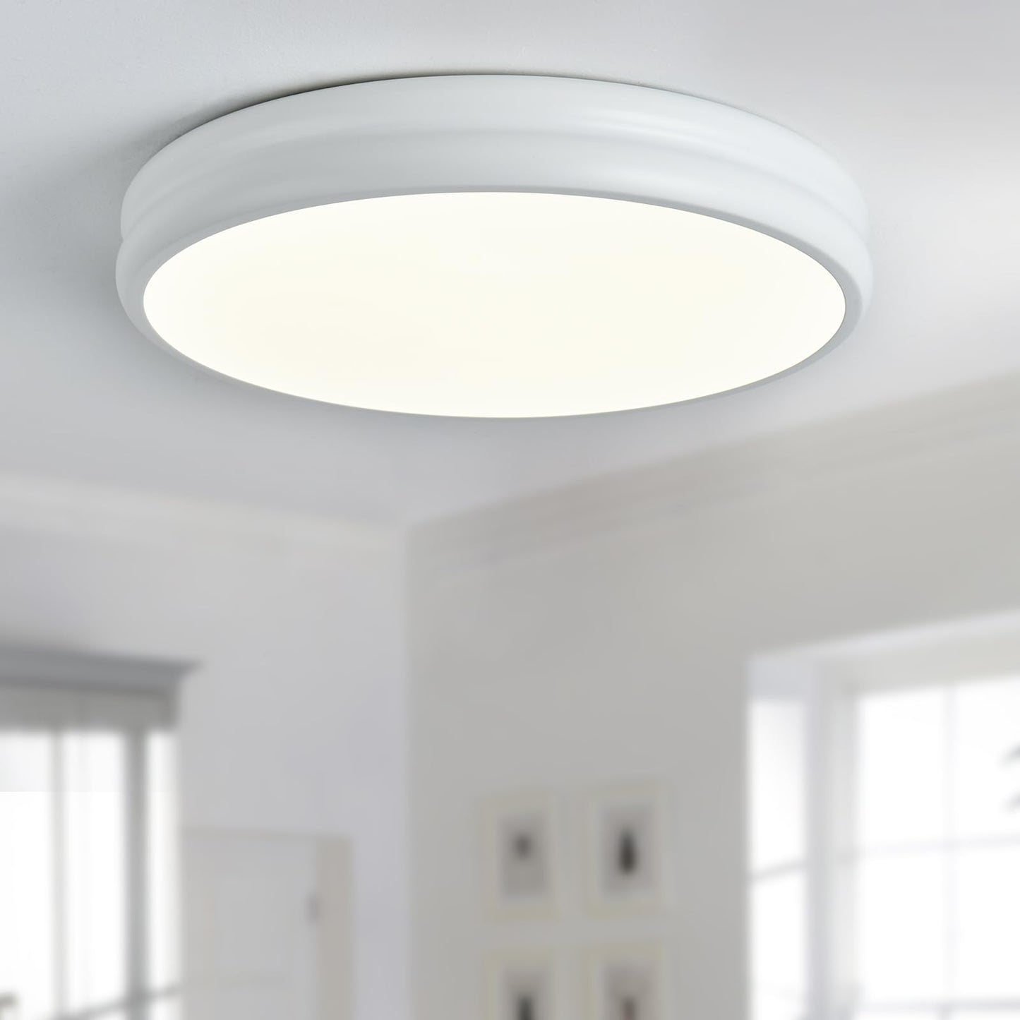 Modern Black LED Ceiling Light, 40cm Round, 36W, 4000K for Kitchen, Bedroom, Living Room, Hall, Bathroom