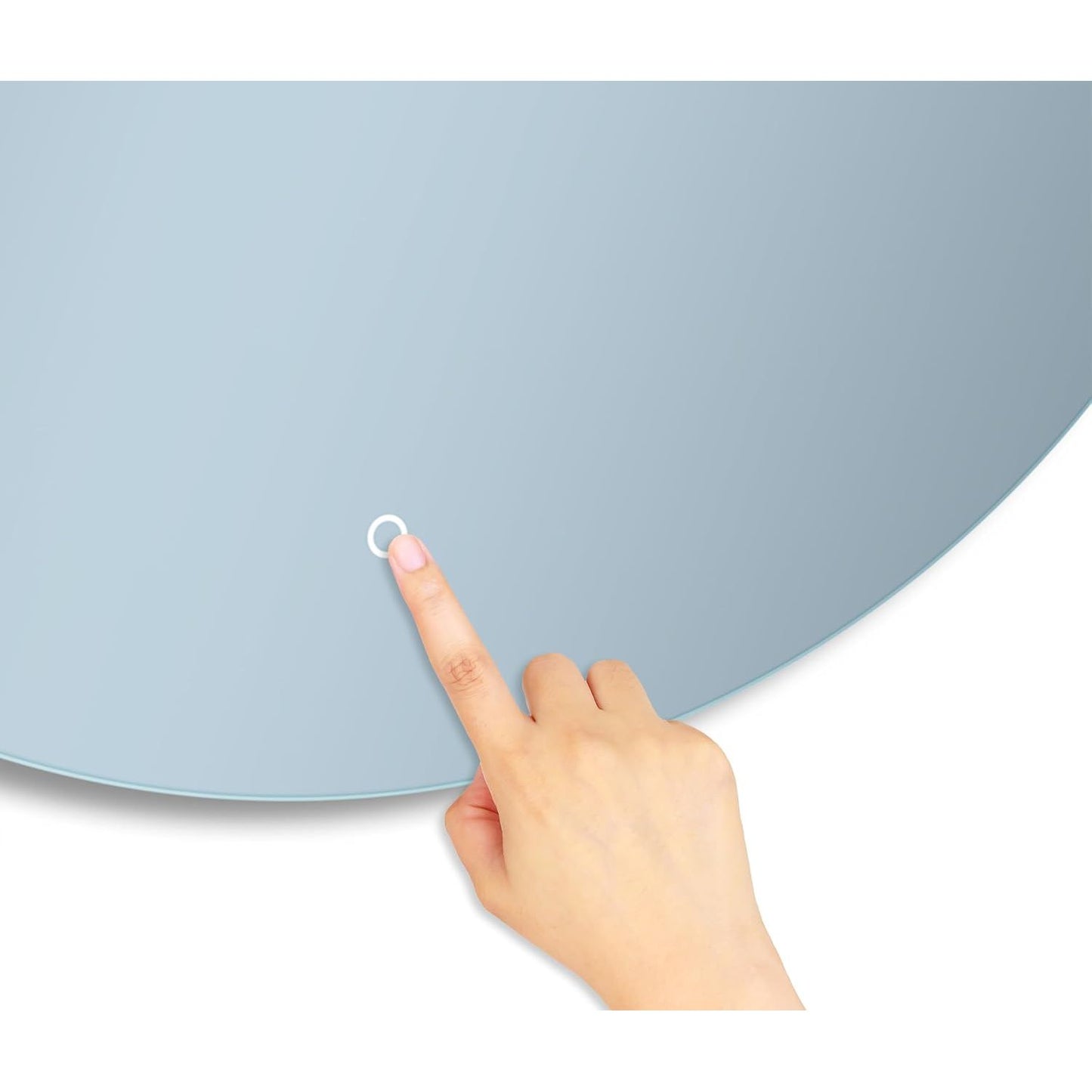 Home Glow Venti 50cm Round Bathroom Mirror with LED Lights, Round LED Bathroom Mirror with Touch Switch, Circular Mirror with natural white Backlit LED Light.
