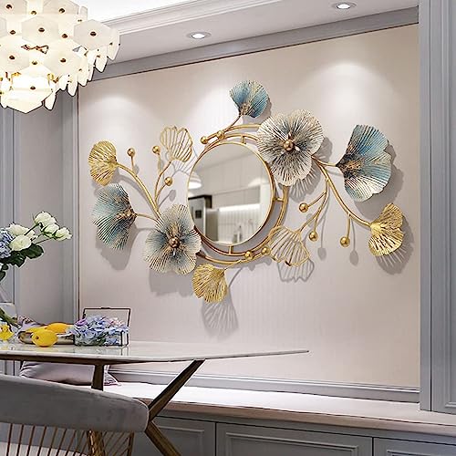 Oglinda decorativa perete Ginkgo Leaf 118x68 cm Creative Metal, design statement