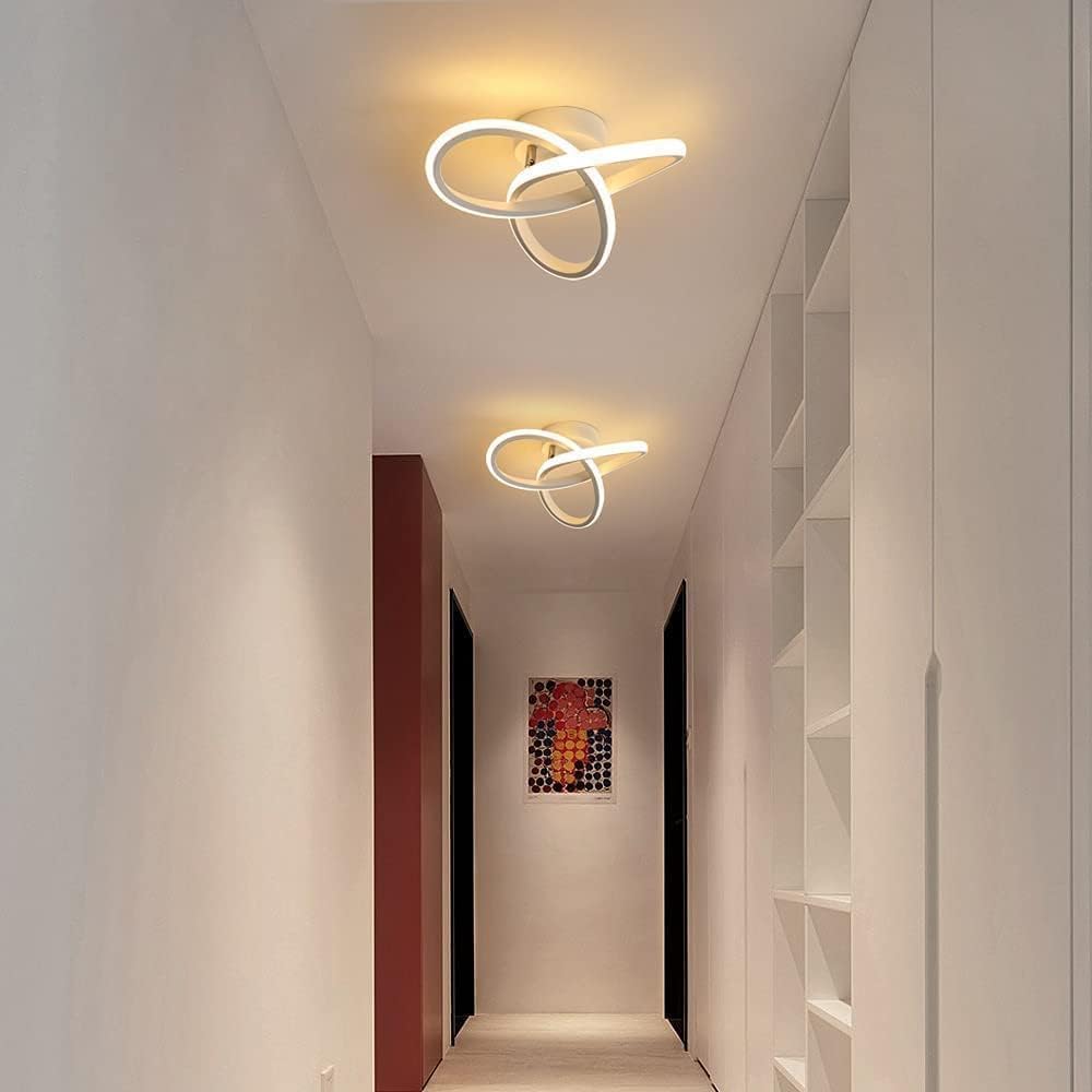 Comely LED Ceiling Light, 22 W, 2500 lm, Modern, Warm White Light, 3000 K, Creative Flower Shape, Acrylic Lamp, White, for Bedroom, Dining Room, Kitchen, Hallway, Balcony