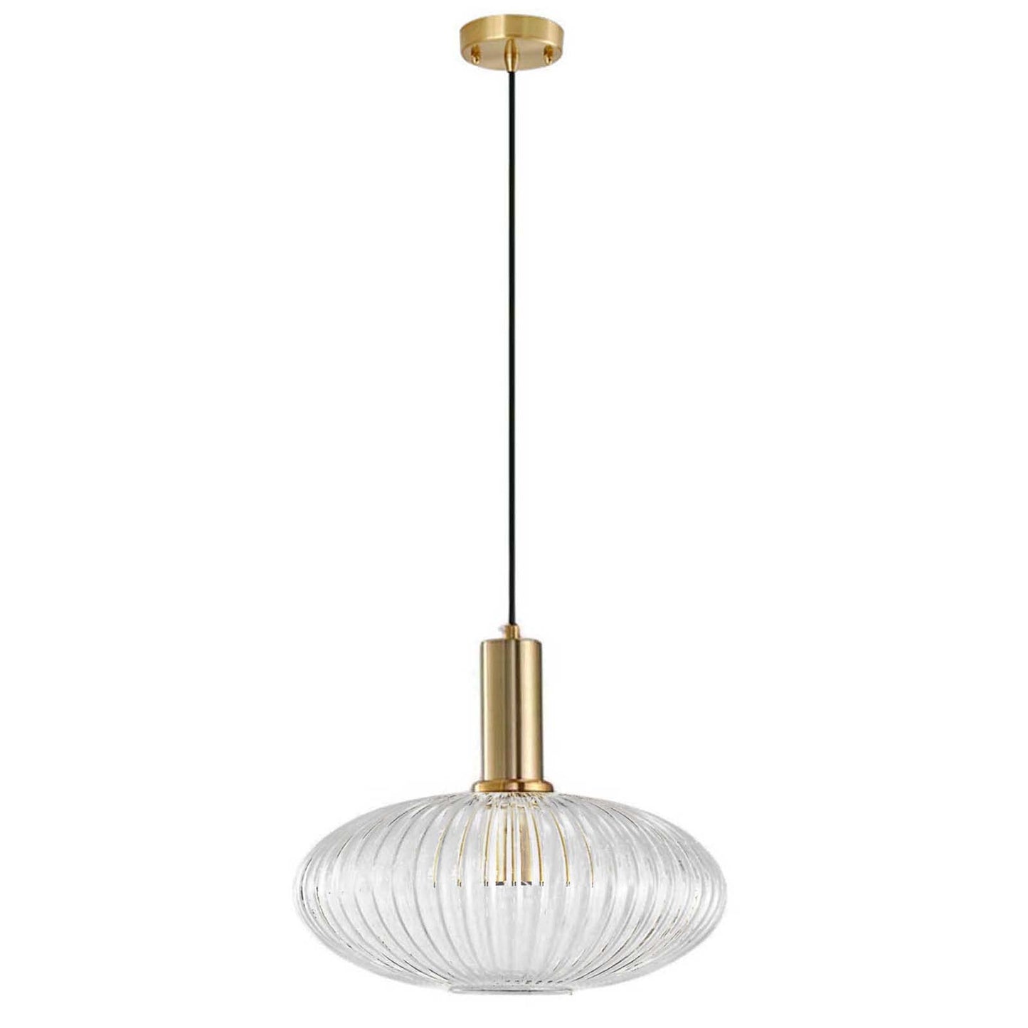 Lampa suspendata Clear Glass M E27 60W finisaj bronz