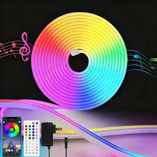 Banda LED Neon RGB 5m 12V + Control App/Telecomanda + Waterproof IP65