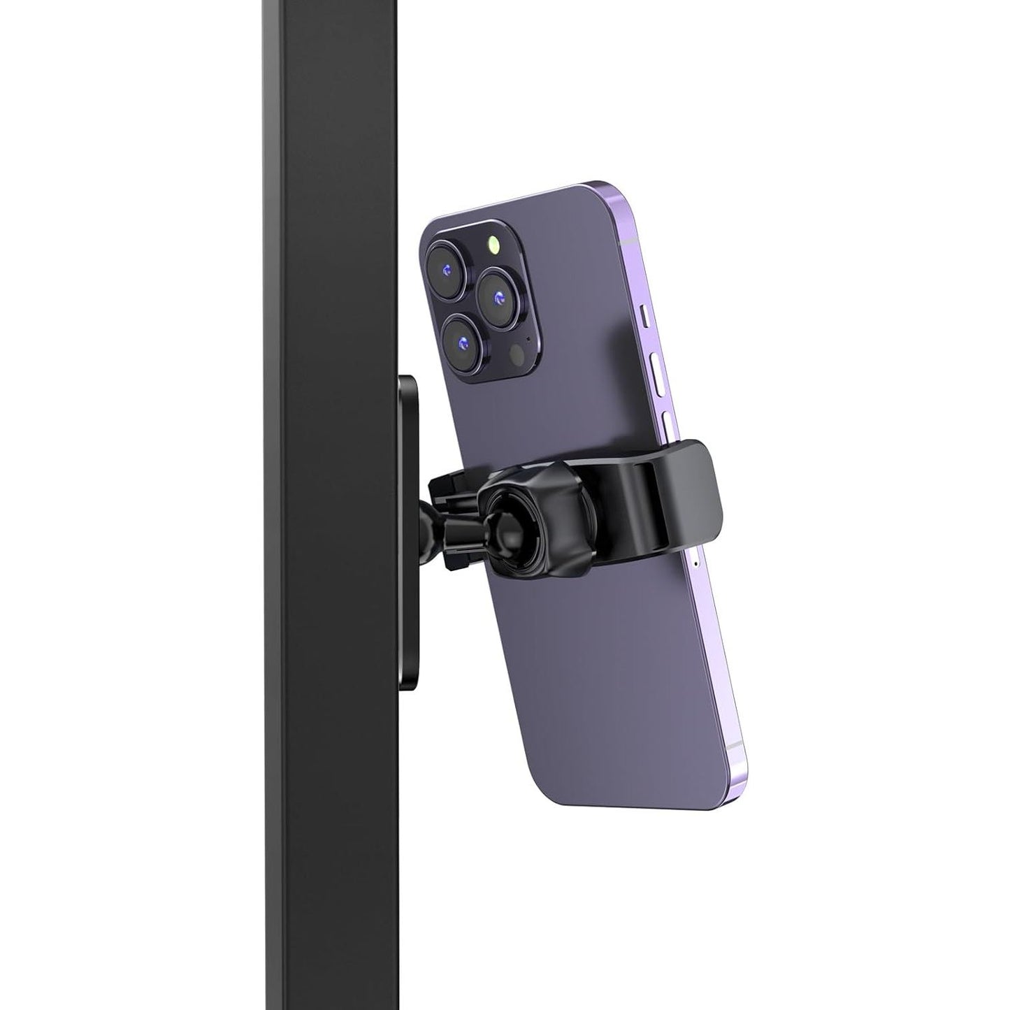 APPS2Car Gym Magnetic Phone Holder, 360 Adjustable, Compatible with 4.7-6.5" Smartphones, Alloy Base and Joint, Black