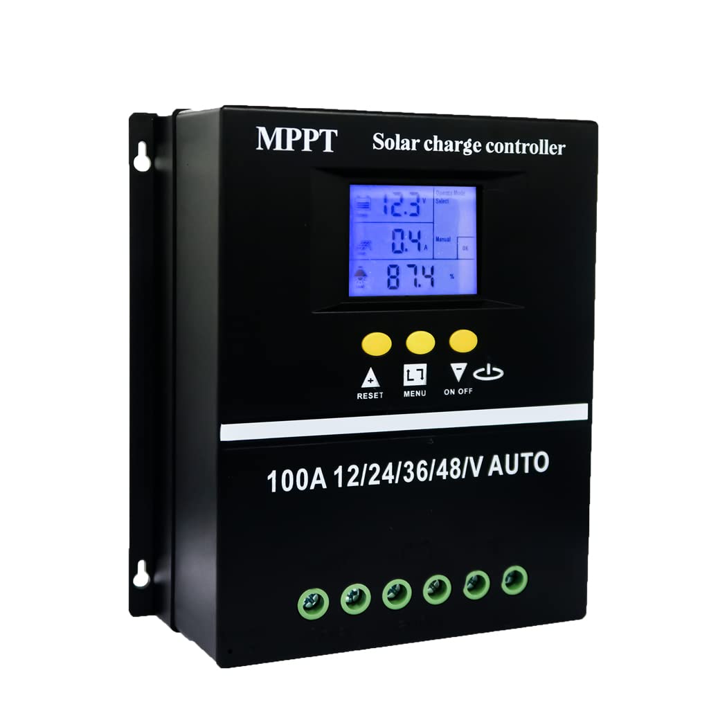 Y&H 100A MPPT Solar Charge Controller 12V 24V 36V 48V LCD Display Battery Intelligent Regulator Max 100V Input Dual USB for Lead-acid/Lithium