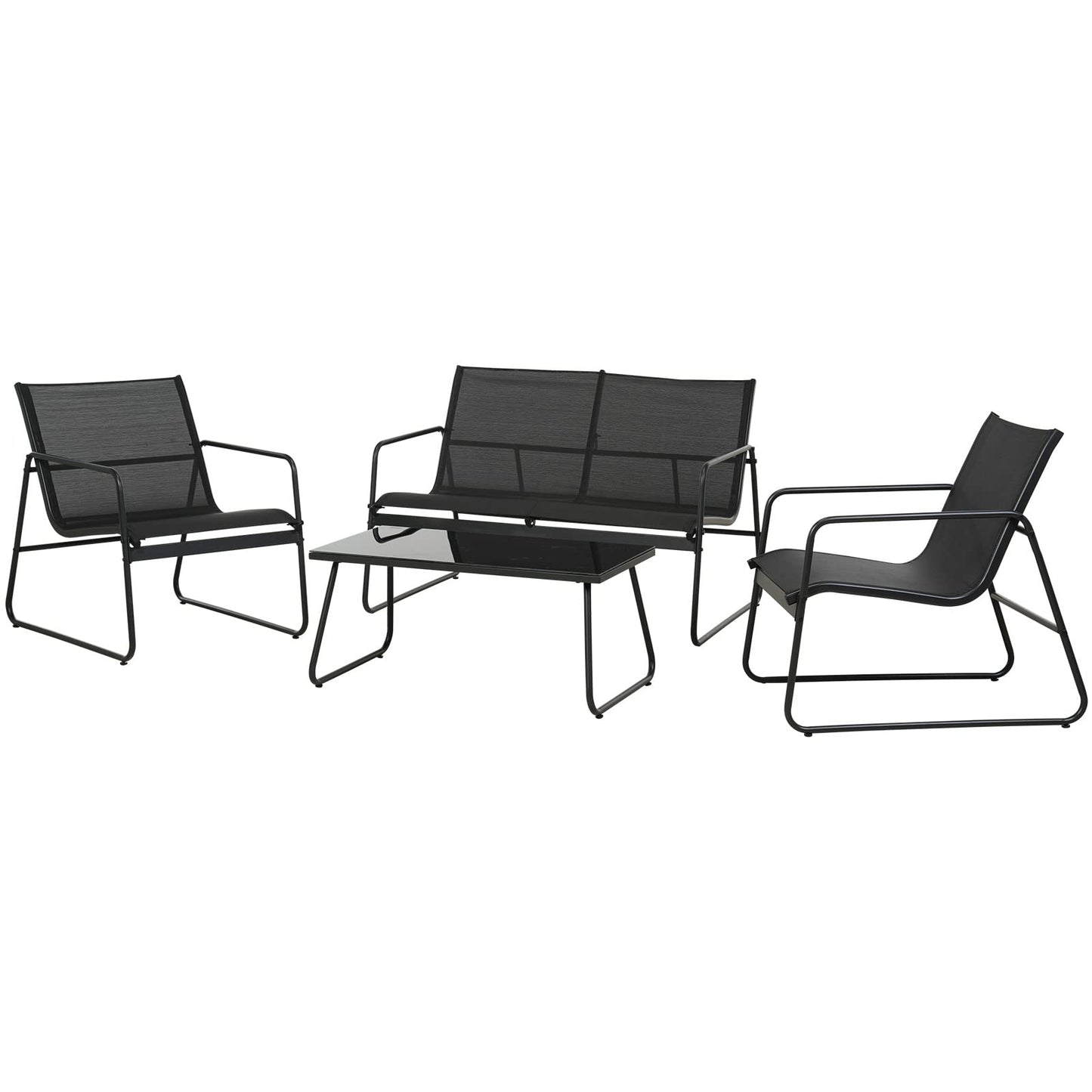 Set mobilier gradina Grand patio 4 piese, cadru otel, bej