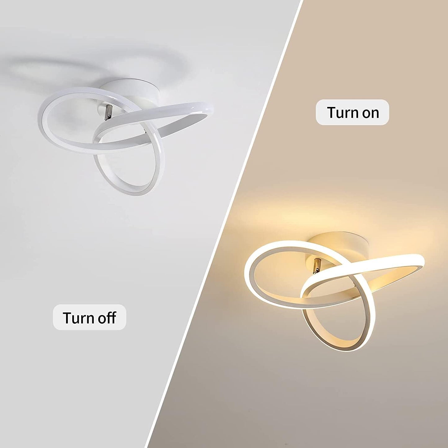 Comely LED Ceiling Light, 22 W, 2500 lm, Modern, Warm White Light, 3000 K, Creative Flower Shape, Acrylic Lamp, White, for Bedroom, Dining Room, Kitchen, Hallway, Balcony