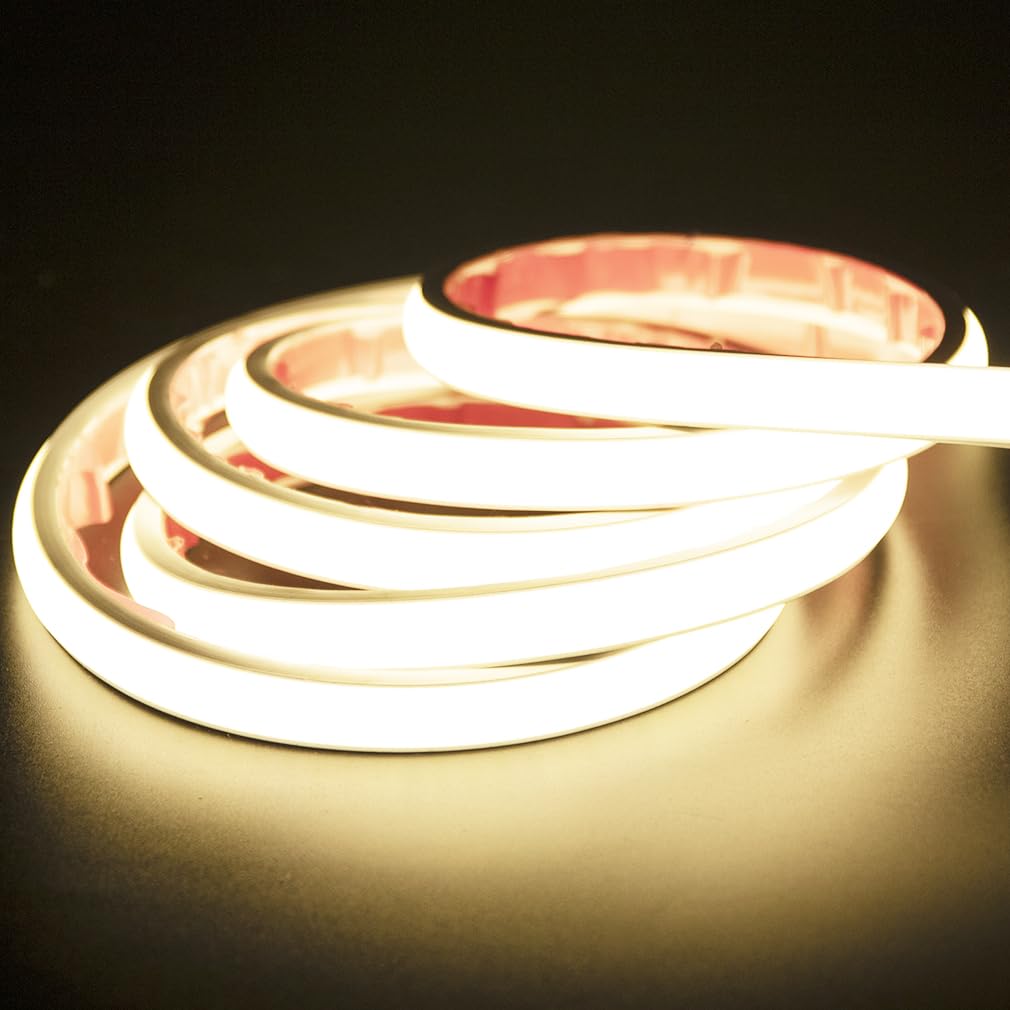 pcning COB LED Strip, 3 Metres, Self-Adhesive Cool White, Waterproof IP67, 3 m LED Strip Light, 230 V, Direct Connection with Plug (Cool White, 3)