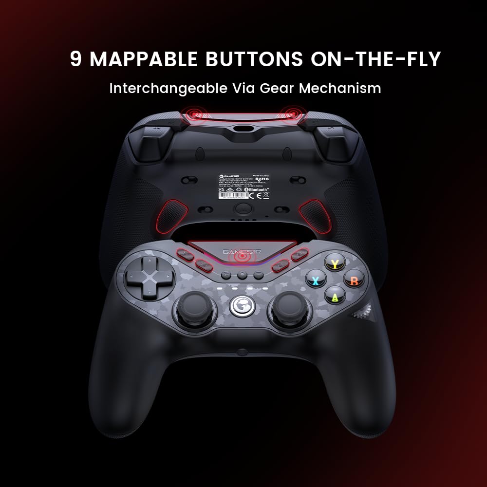 GameSir Tarantula Pro Wireless PC Controller - Switchable ABXY Buttons, TMR Joysticks, 9 Mappable Buttons for PC/Switch/iOS/Android, RGB Lighting