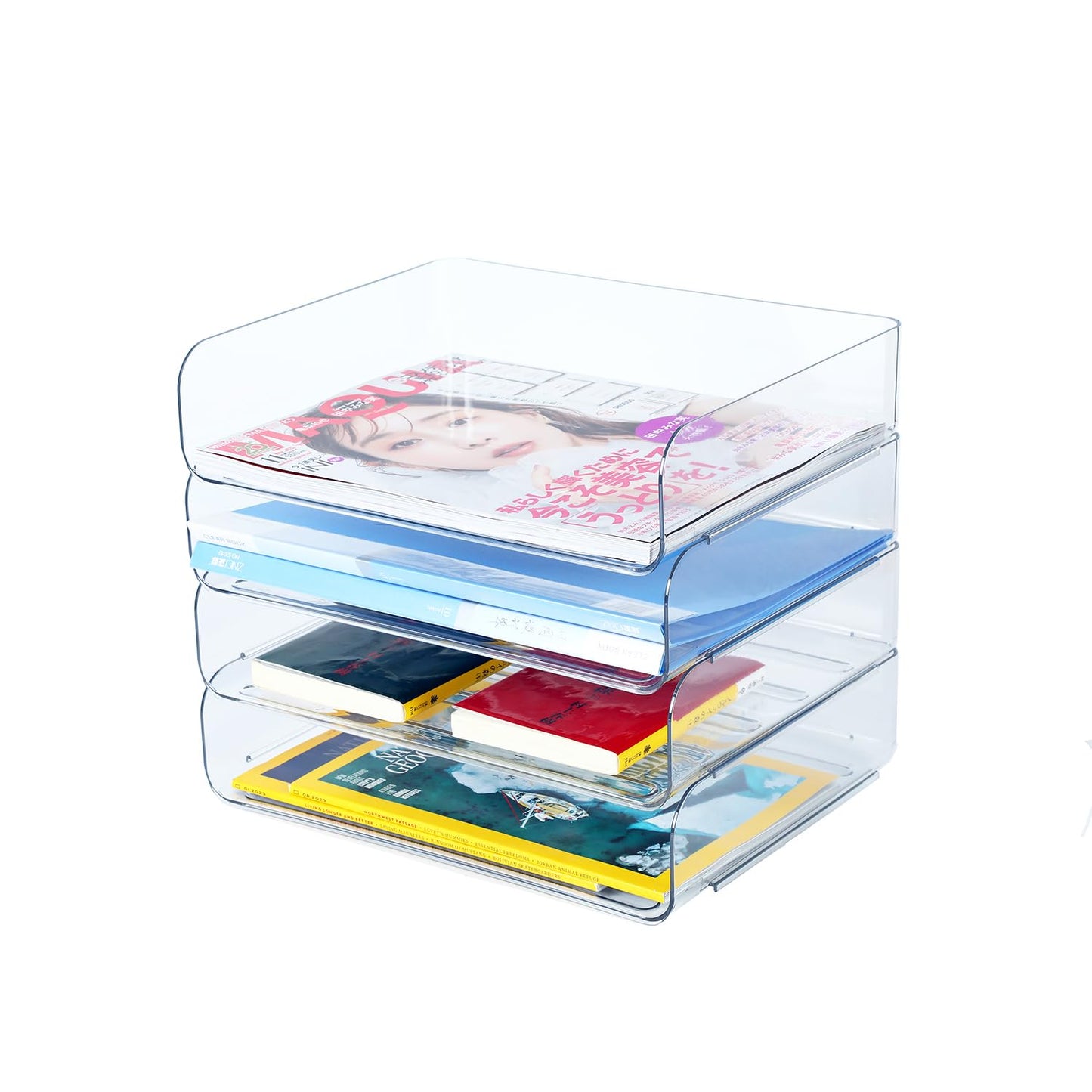 Organizator documente HKeeper 4 niveluri A4 plastic alb