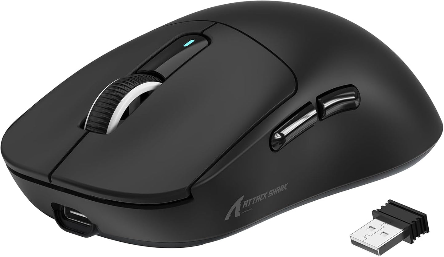 VGN GAMEPOWER x ATTACK SHARK X3 SUPERLIGHT Wireless Gaming Mouse, 49g Ultralight Mice, PixArt PAW3395, 26000 DPI, Tri-mode 2.4G/USB-C Wired/Bluetooth, G502, 200 Hrs Battery, Kailh GM8.0 Switch, Black