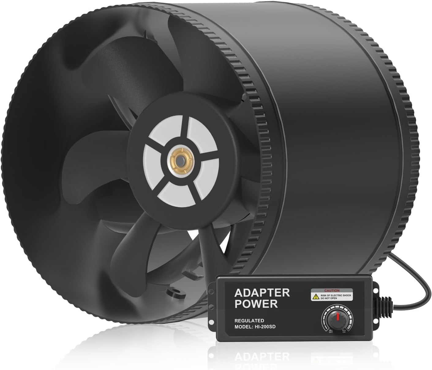 Ventilator tubulatura Hon&Guan 200 mm, reglabil, 1060 m³/h, cu stecher EU – pentru sera, garaj, subsol
