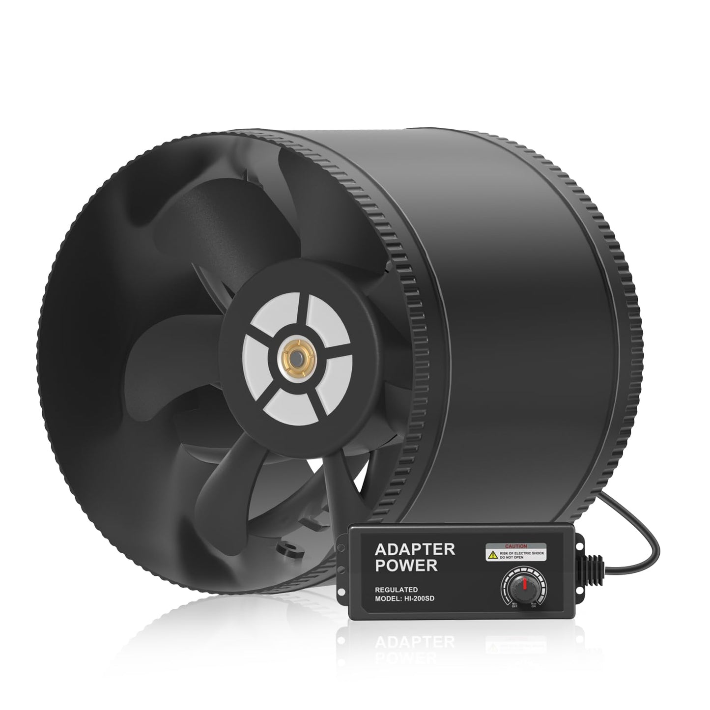 Hon&Guan 150 mm Adjustable Inline Pipe Fan, 587 m³/h Pipe Fan, Exhaust Fan with EU Plug, Duct Fan, Bathroom Fan for Conservatory, Greenhouse, Basement, Garage, Kitchen, Bathroom, Black