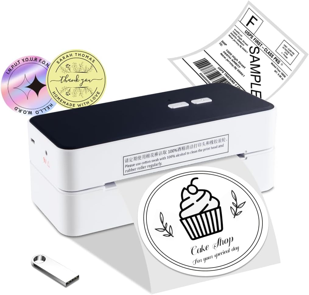 vretti Label Printer USB, DHL Label Printer, Shipping Labels Printer, Label Printer 4 x 6 for Small Business, Label Printer DHL Compatible with Amazon, Etsy, Ebay,UPS,USB Supports Windows/Mac
