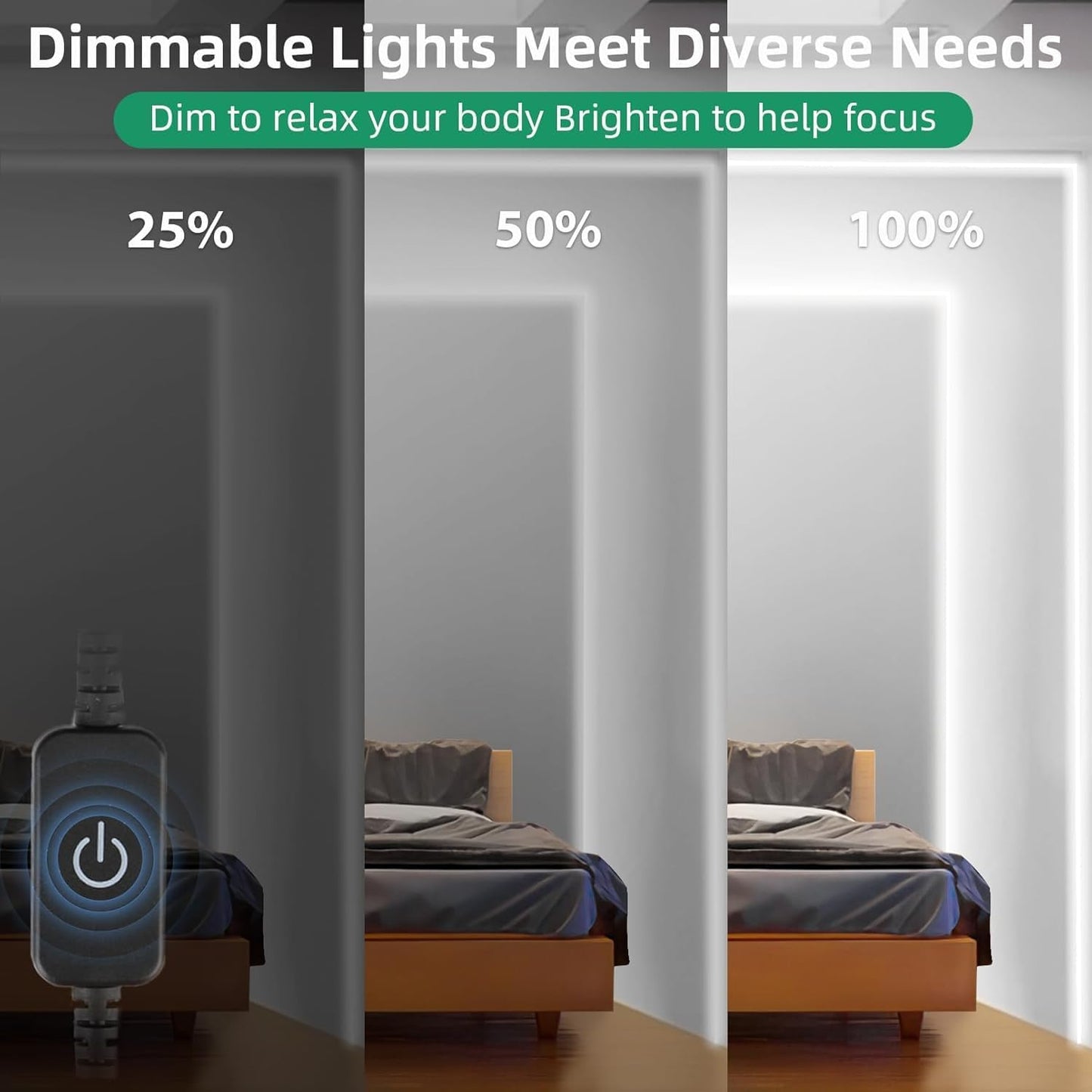 Lamomo LED Strip Light 20M, White Dimmable Neon Light Strip, 24V Waterproof Led Rope Light, 6000K Silicone DIY Flexible Led Lights for Bedroom, Indoor, Outdoor Decor