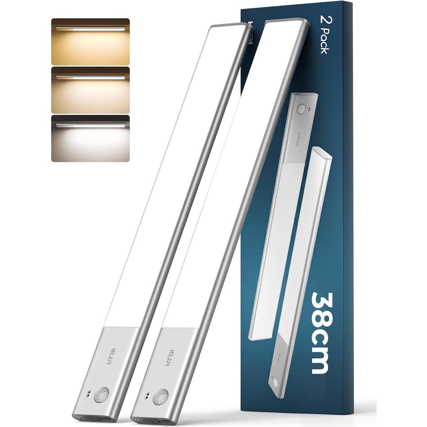 FULEN Lampa LED cu Senzor pentru Mobilier – 2 Bucati, 38 cm