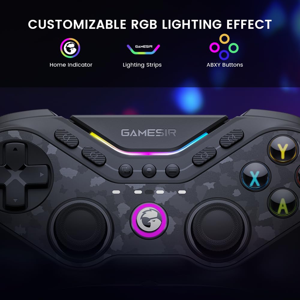 GameSir Tarantula Pro Wireless PC Controller - Switchable ABXY Buttons, TMR Joysticks, 9 Mappable Buttons for PC/Switch/iOS/Android, RGB Lighting