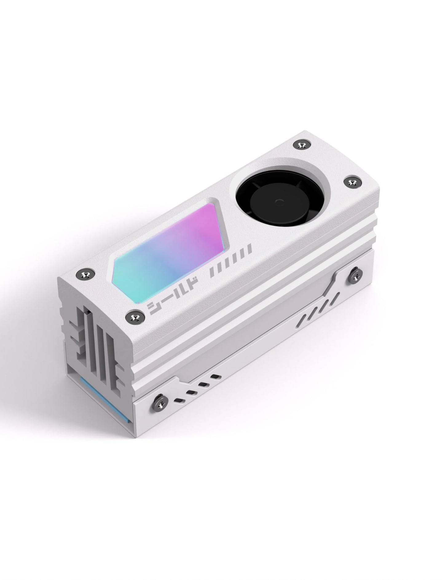 EZDIY-FAB Shield ARGB M.2 SSD Heatsink with Build-in 20mm PWM Fan, Premium Aluminum Design,5V 3-Pin ARGB Sync, High-Performance SSD Cooler for M.2 2280-Black-1 Pack