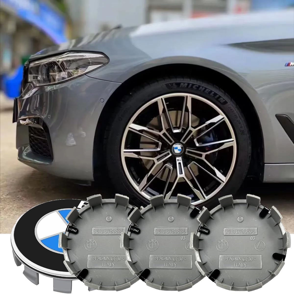 Capace butuc roti BMW 68mm negru ABS aluminiu 4 buc