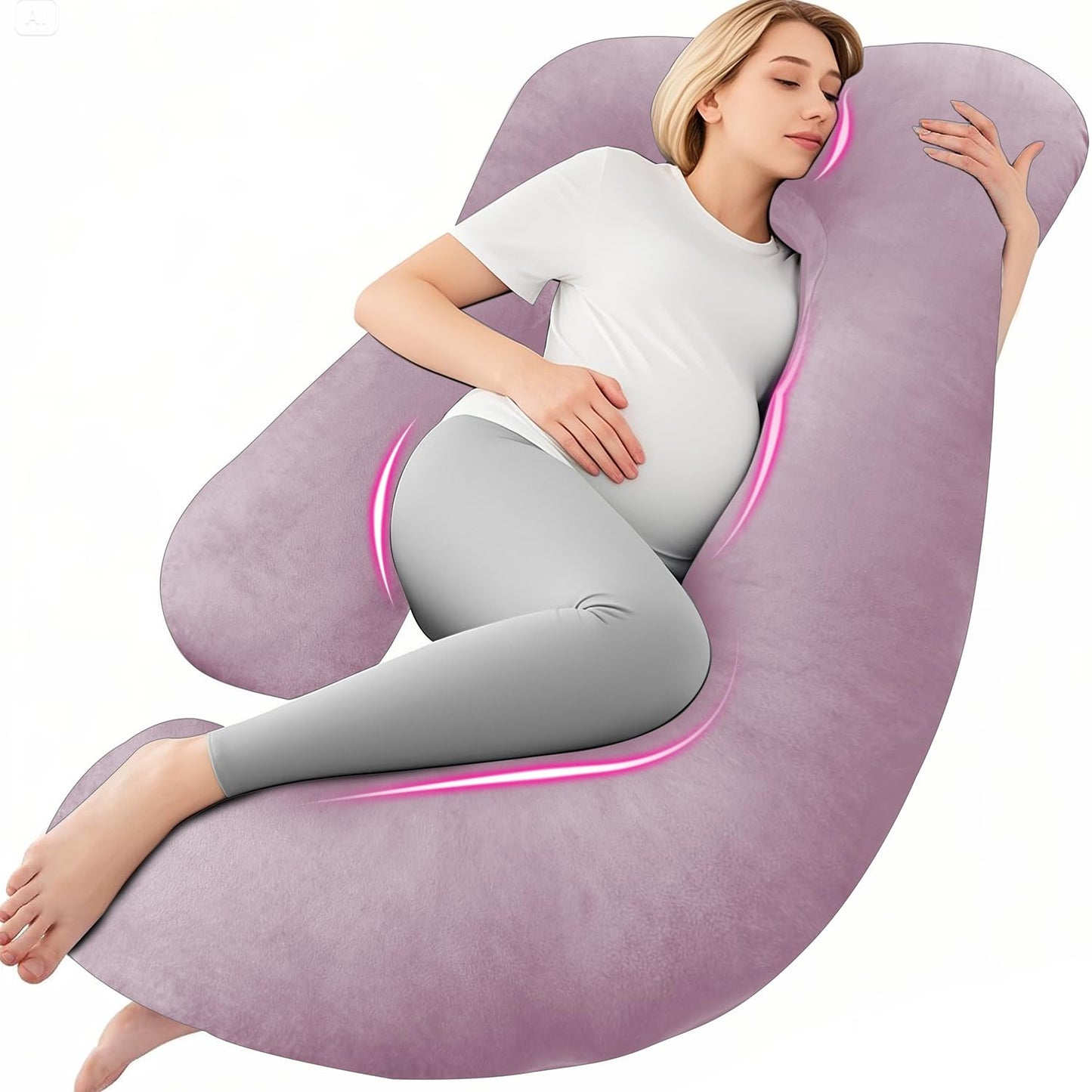 Perna gravide Chilling Home 60JRH J Shape, husa detasabila, 140x70 cm