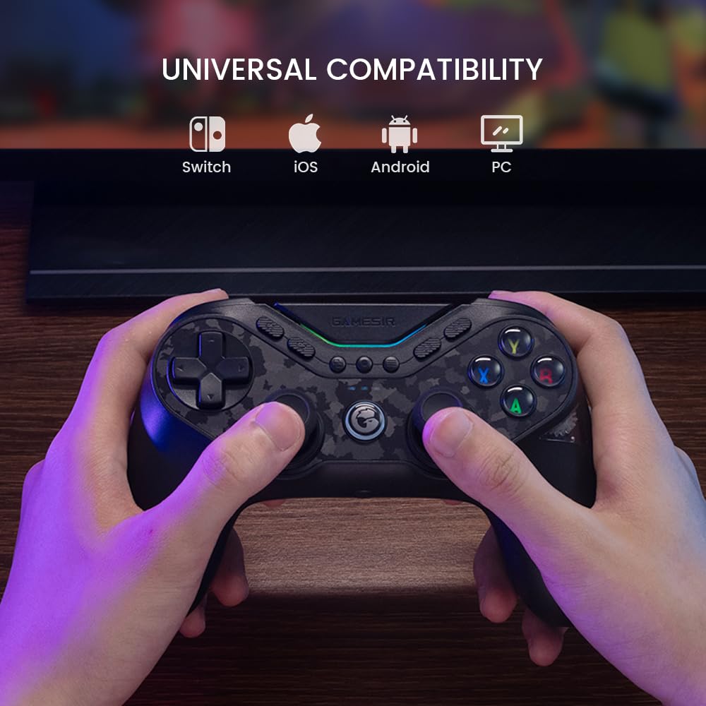 GameSir Tarantula Pro Wireless PC Controller - Switchable ABXY Buttons, TMR Joysticks, 9 Mappable Buttons for PC/Switch/iOS/Android, RGB Lighting