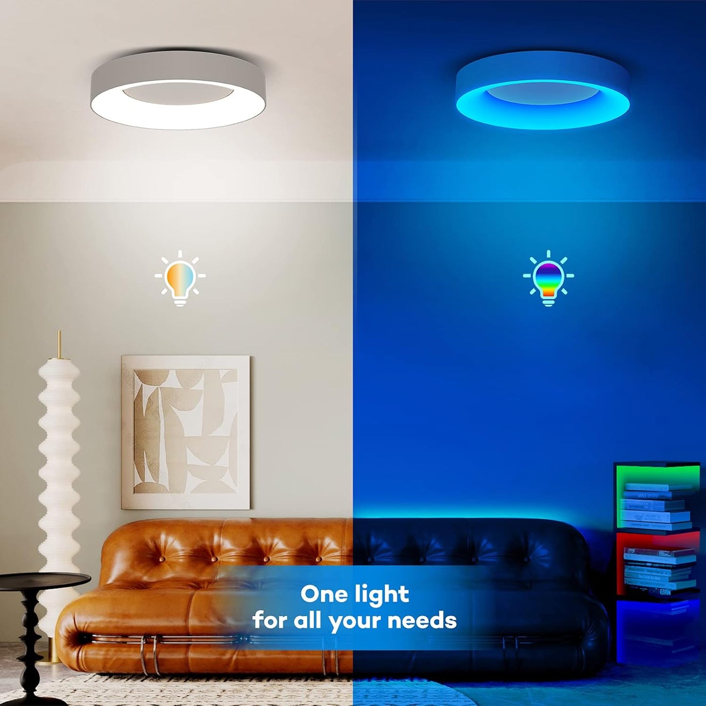 Matane LED Ceiling Light RGB Colour Changing Ceiling Light Dimmable with Remote Control 24 W Bulbs 3000 K - 6500 K for Teenager's Room Living Room Bedroom Children's Room Bathroom Kitchen Round 28 cm