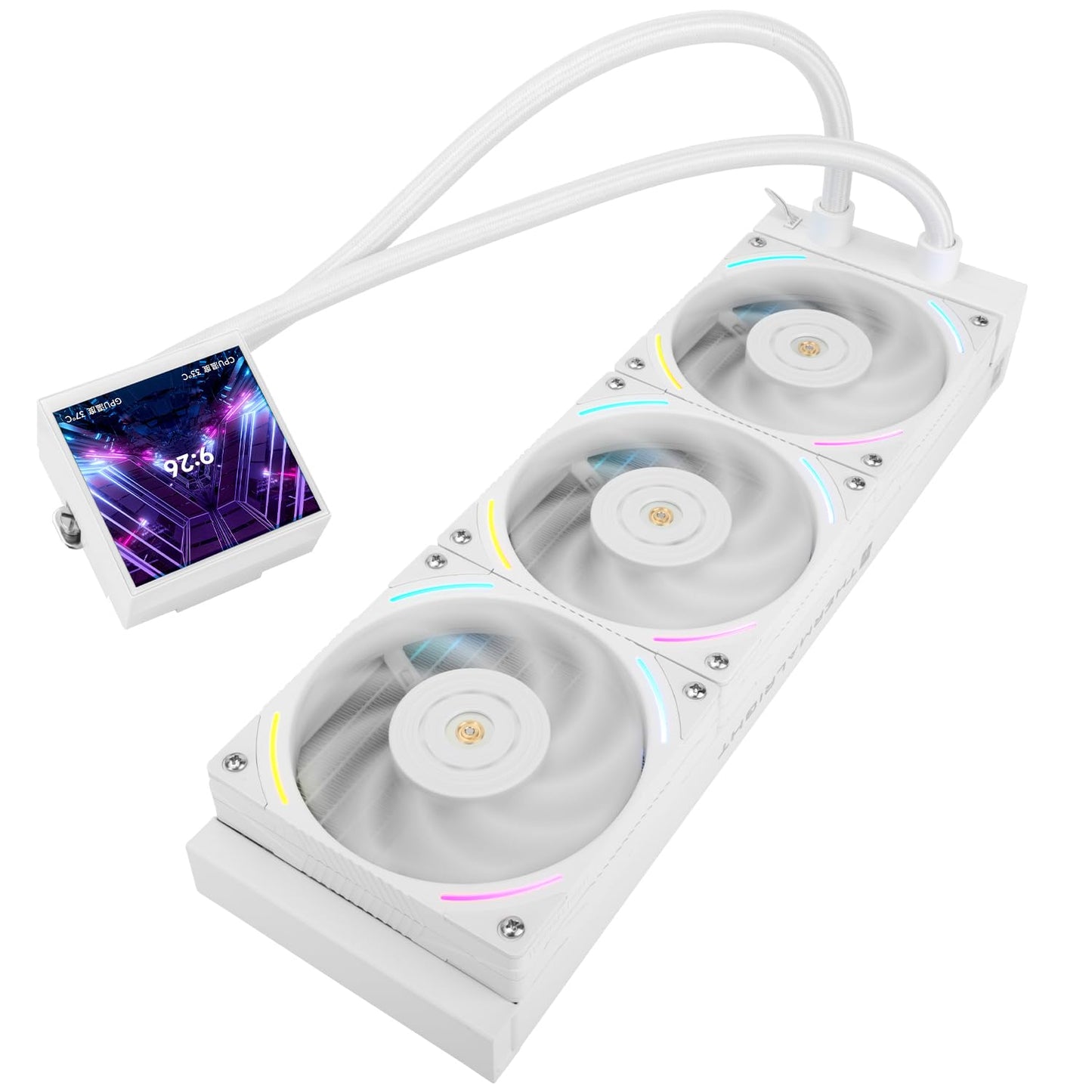 Thermalright Hyper Vision 360 ARGB White CPU AIO Refroidisseur de processeur AIO spécification PC 360 - Écran LCD IPS avec résolution 480 x 480 - Pour AM5 - Intel 1700/1851 - Pompe haute performance