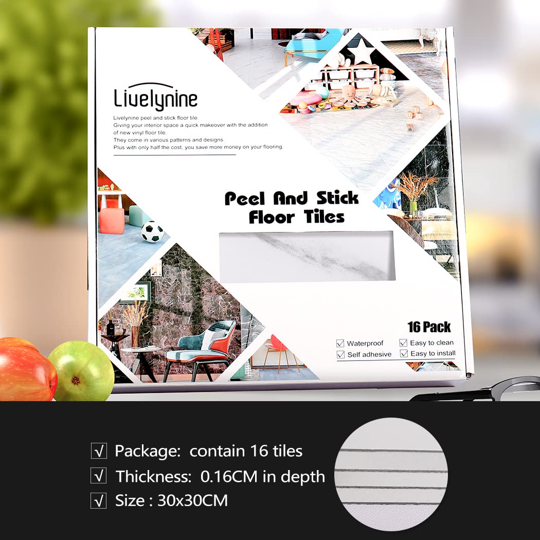 Placi pardoseala Livelynine 30x30 cm 16 buc PVC autoadezive gri