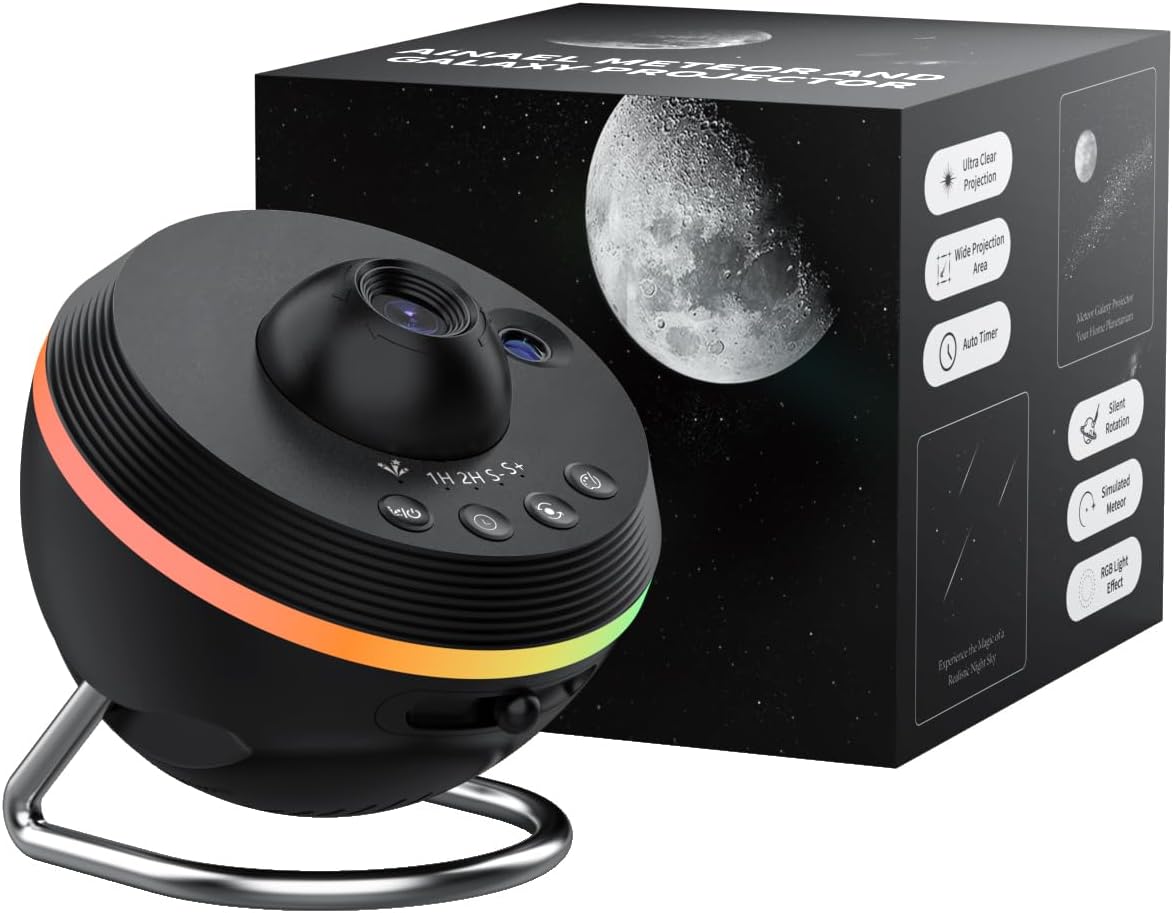 Galaxy Projector, Star Projector Home Planetarium Space Ceiling Starry Sky Night Light with Light Strip, Meteor and Galaxy Projector for Kid Adult Bedroom Christmas Gift