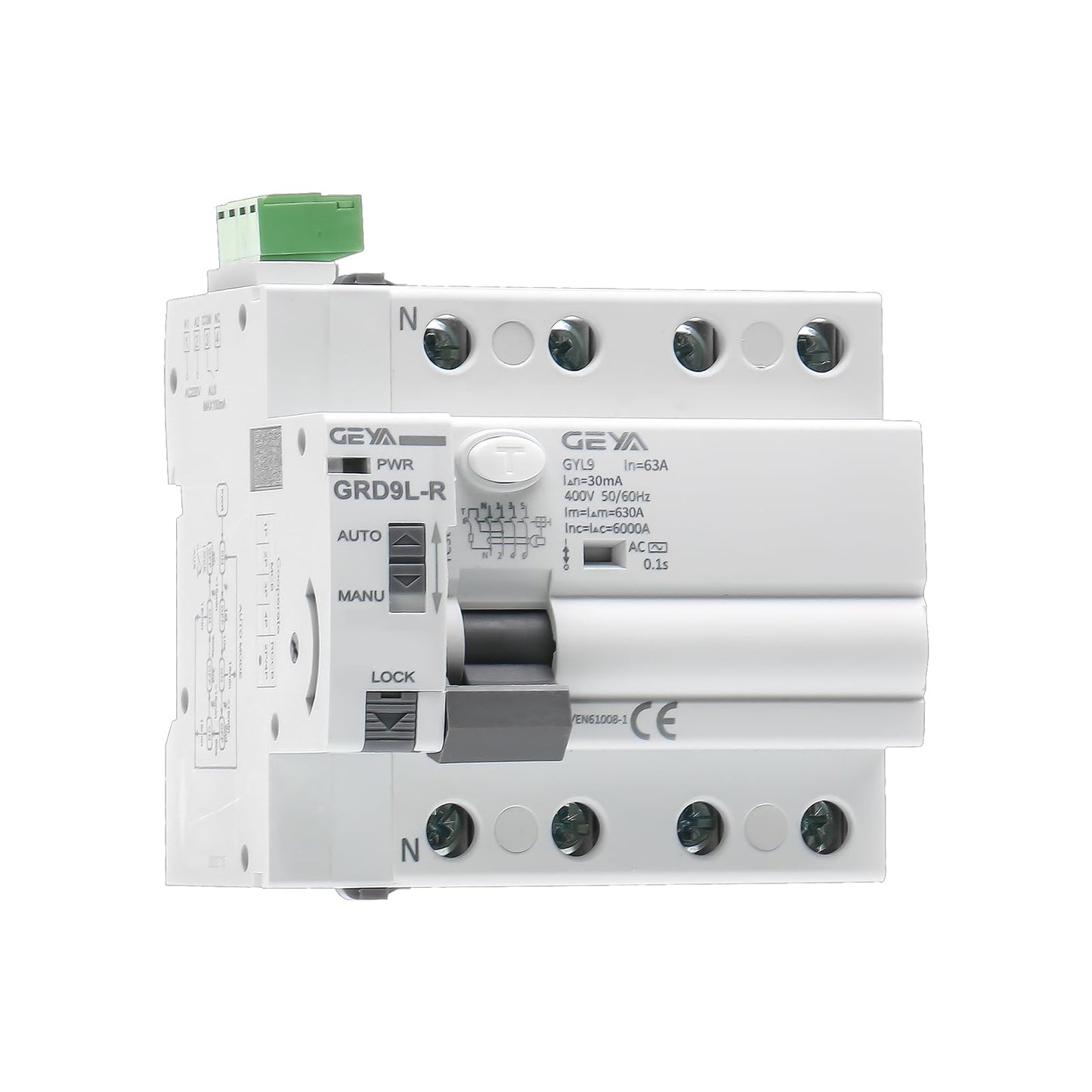 GEYA Auto Reclosing Device Circuit Breaker 6KA ELCB Self-Reclosing RCCB Recloser RCD AC Type (Auto Recloser AC220V+RCCB 2P-25A-30mA)