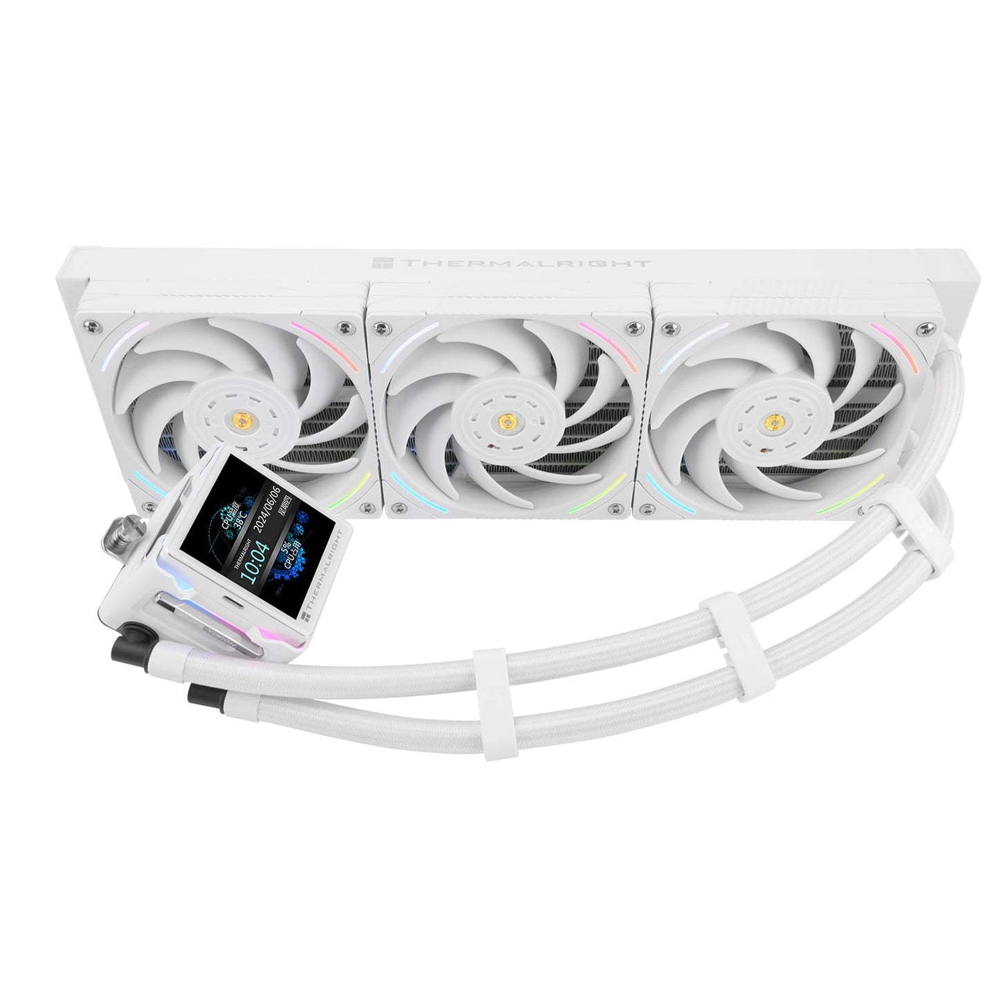 Thermalright Elite Vision 360 ARGB White CPU AIO Cooler,IPS LCD Screen with 320 * 320 Resolution,for AM5,Intel 1700/1851,High-performance CPU Water-cooler with 2.73in Removable Liquid Crystal Display