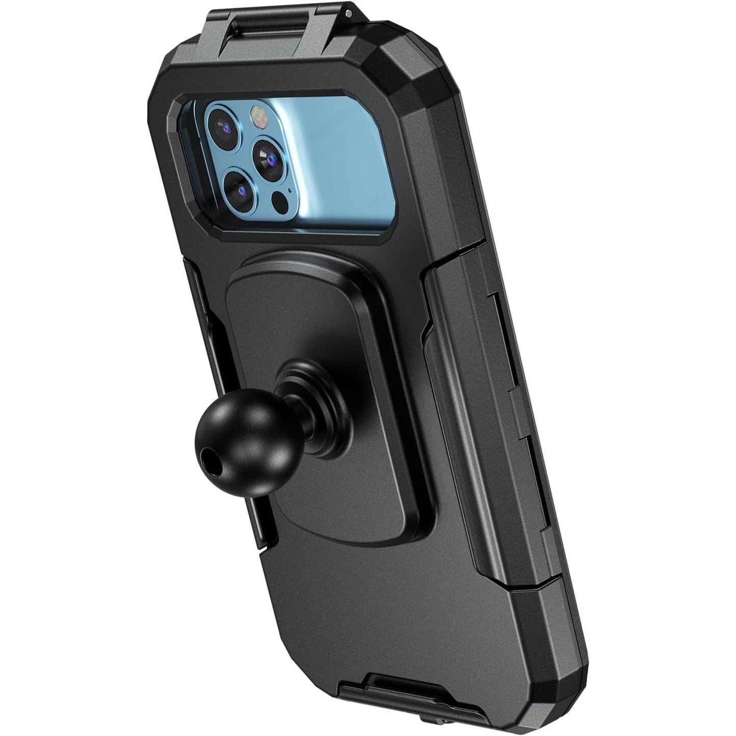 iMESTOU IP66 Waterproof Bicycle Mobile Phone Holder with 2.5 cm Ball Head, Suitable for RAM B Components / 2.5 cm Double Socket Arms, Suitable for 3.5 - 6.1 Inch Mobile Phones with Max. Thickness 1.1
