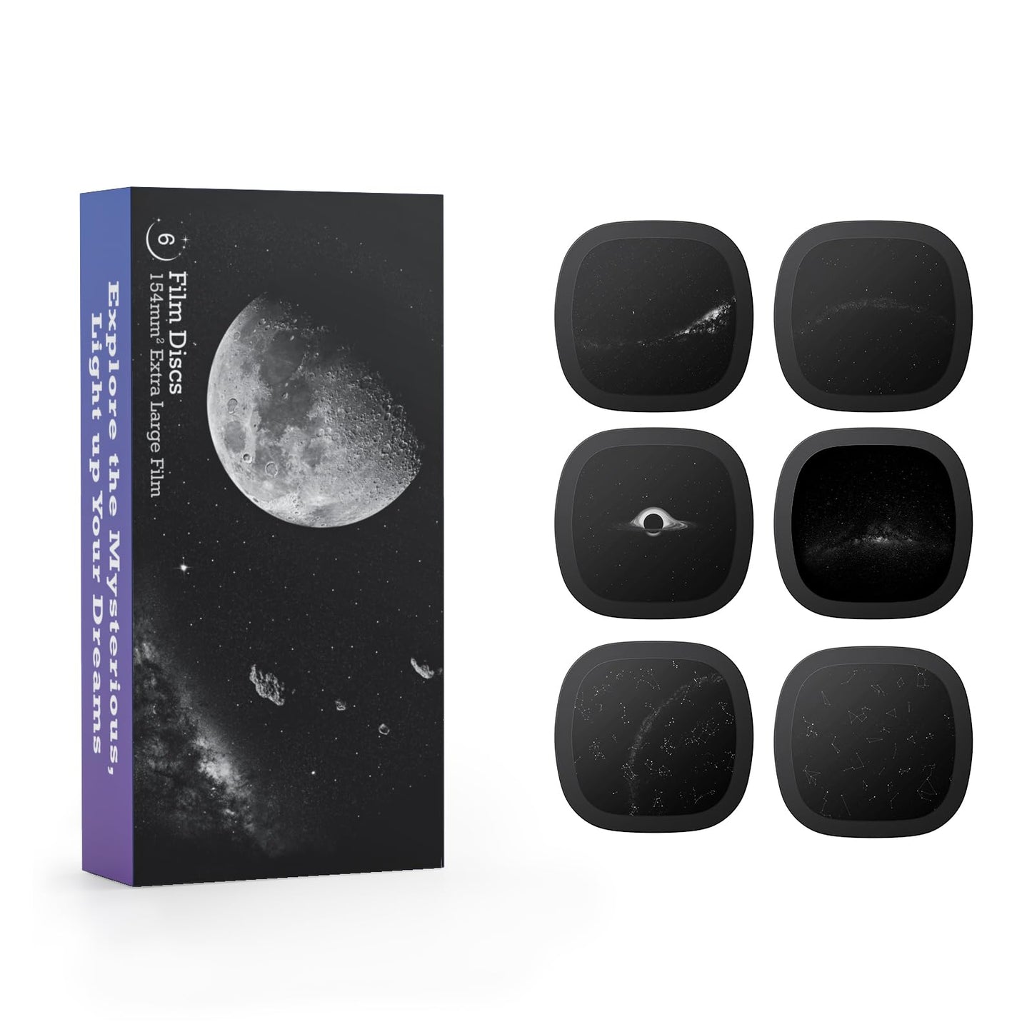 Realistic Discs for Ainael Meteor and Galaxy Projector - 5K Ultra HD Slides for Home Planetarium, 6-Disc Set Without Projector (Nebula 1)