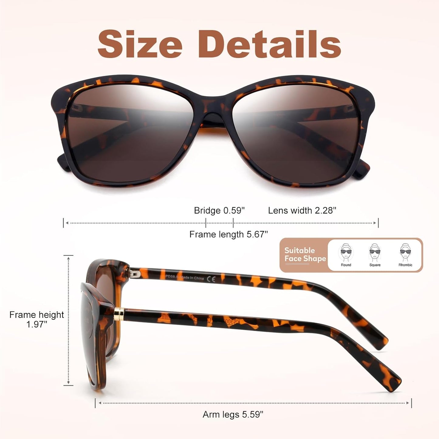 Missfive Pack of 2 Vintage Bifocal Sunglasses with Prescription Women's Classic Reading Sunglasses Women Black Turtle Retro Cat Eye Glasses, UV Protection Sunglasses for Driving, +2.5