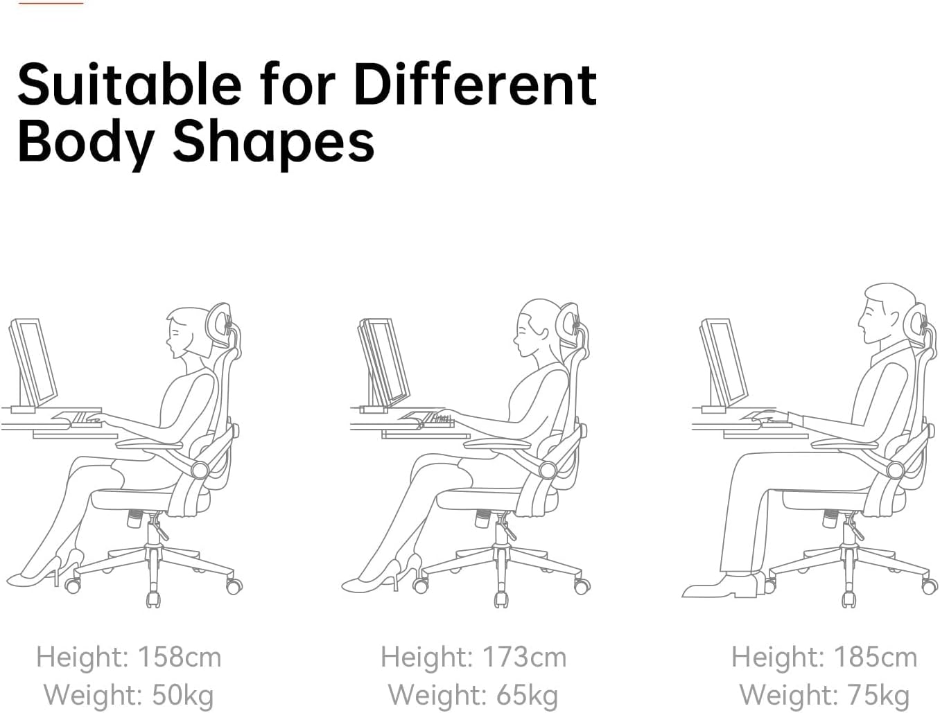 SIHOO Ergonomic Office Chair, Office Chair with Up&Down Lumbar, High Back Home Desk Chair with 3D Armrests, Computer Chair with Adjustable 2D Headrest, Tilt Function Black